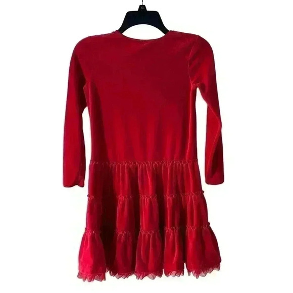 Hanna Andersson Red Velour Tulle Holiday Twirl Dress Size 140 / 10 - Picture 2 of 4